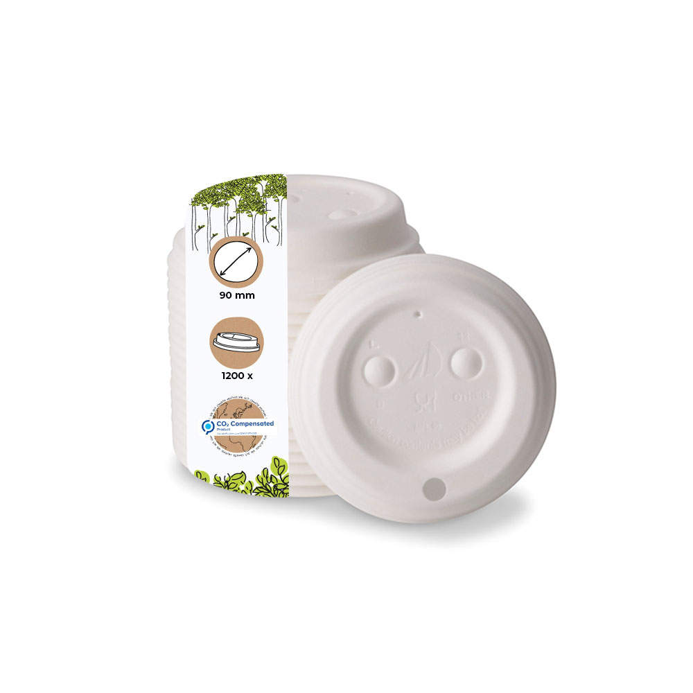 Papp-Deckel Ø 90 mm, weiß, Trinköffnung