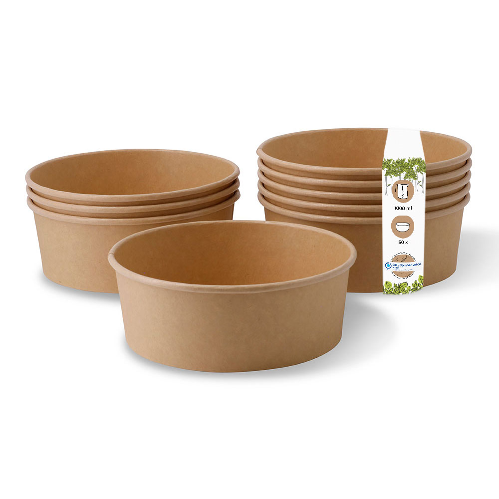 Premium-Karton-Schalen 1.000 ml, Ø 185 mm braun, rund