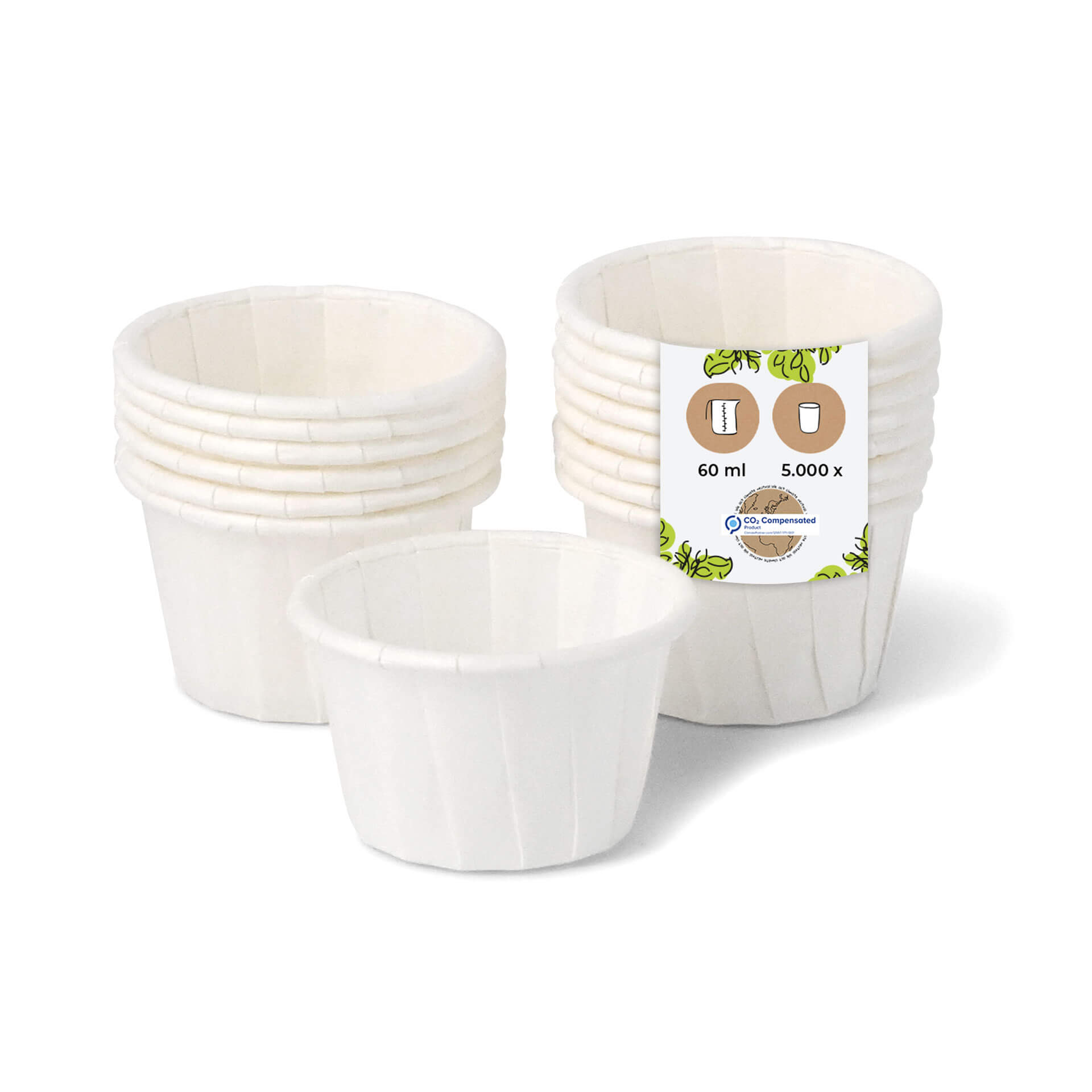 BIOZOYG Mini Probierbecher Shotbecher Einwegbecher kompostierbar weiß div Größen