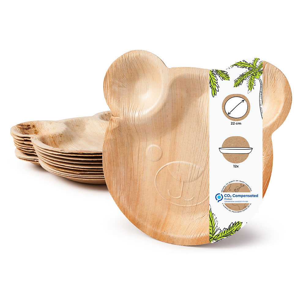 Palmblatt Teller Bärchen 22cm