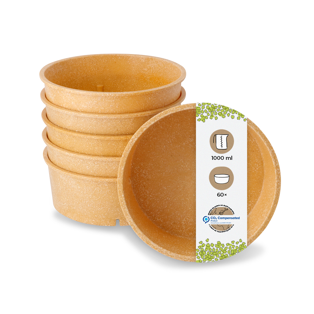 Mehrweg-Schalen 1.000 ml, Ø 185 mm,  braun