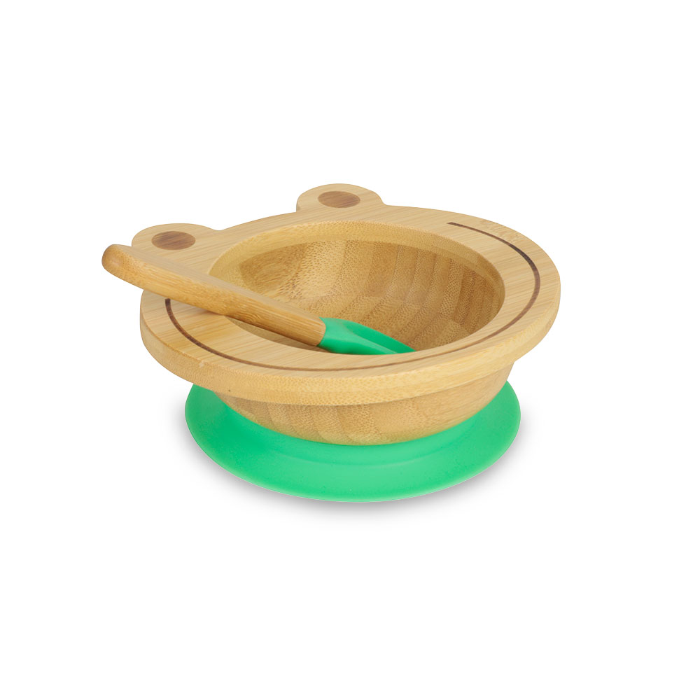 Bambusschalen-Set, Frosch, grün