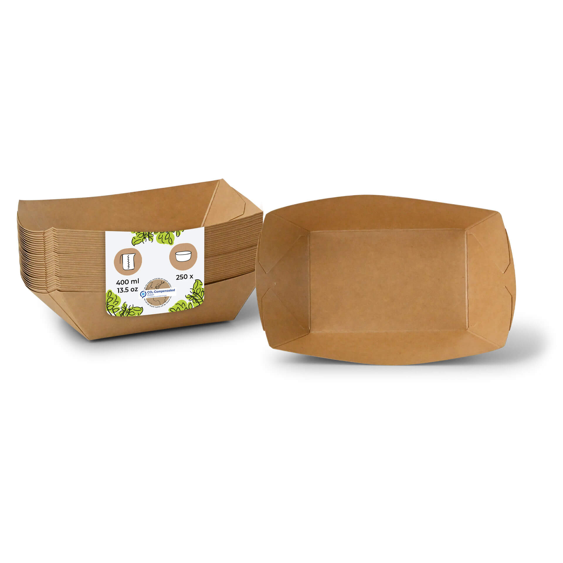 Karton-Snack-Schalen 400 ml, braun