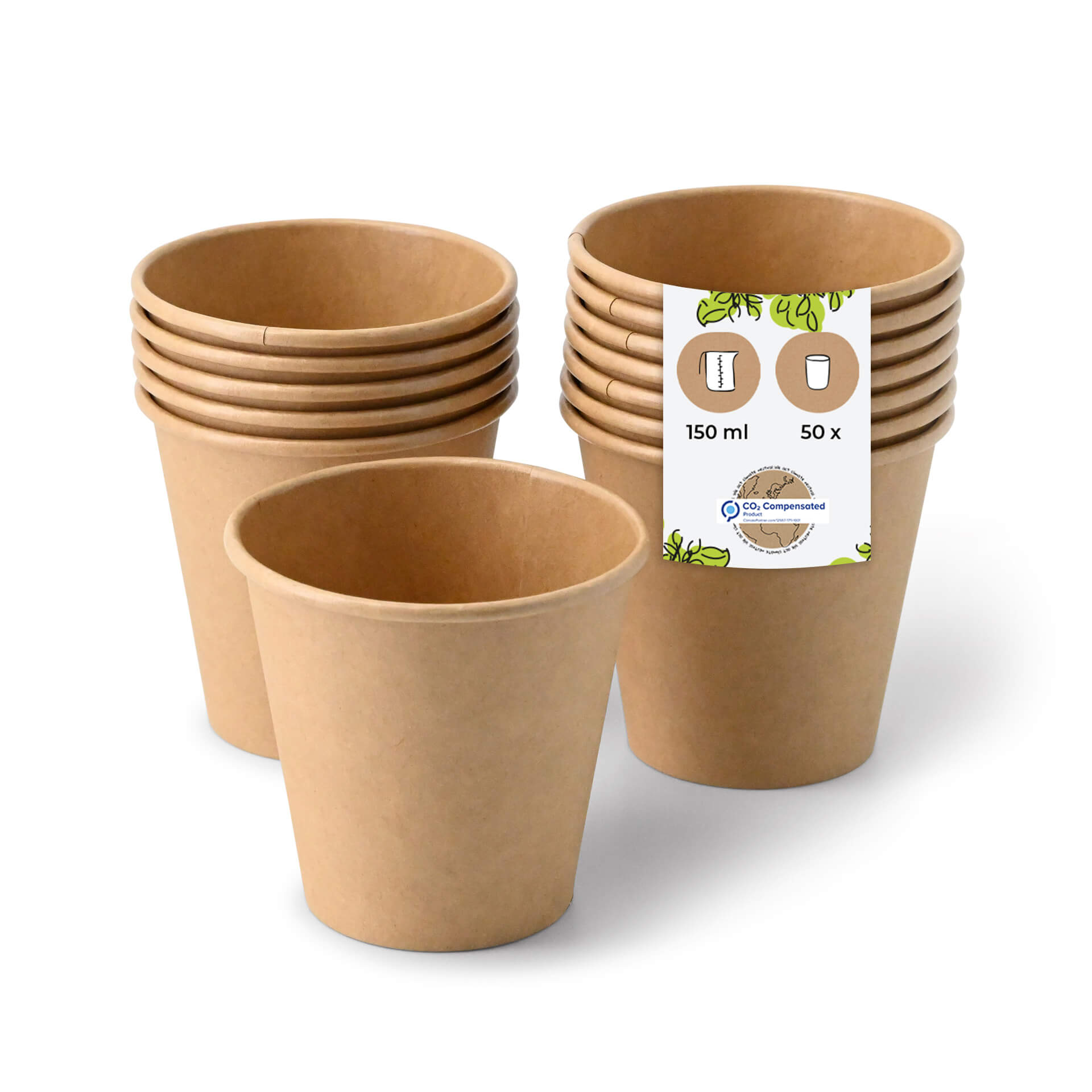 Pappbecher 150 ml / 6 oz, Ø 80 mm, ungebleicht