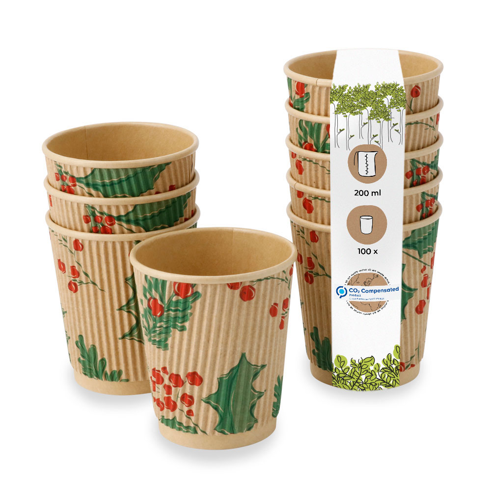 Riffelbecher  Winter "Zweige" 200ml / 8oz