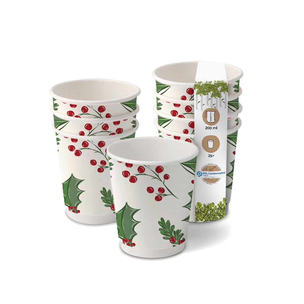 Pappbecher doppelwandig, 200 ml / 8 oz, Winter-Edition #1