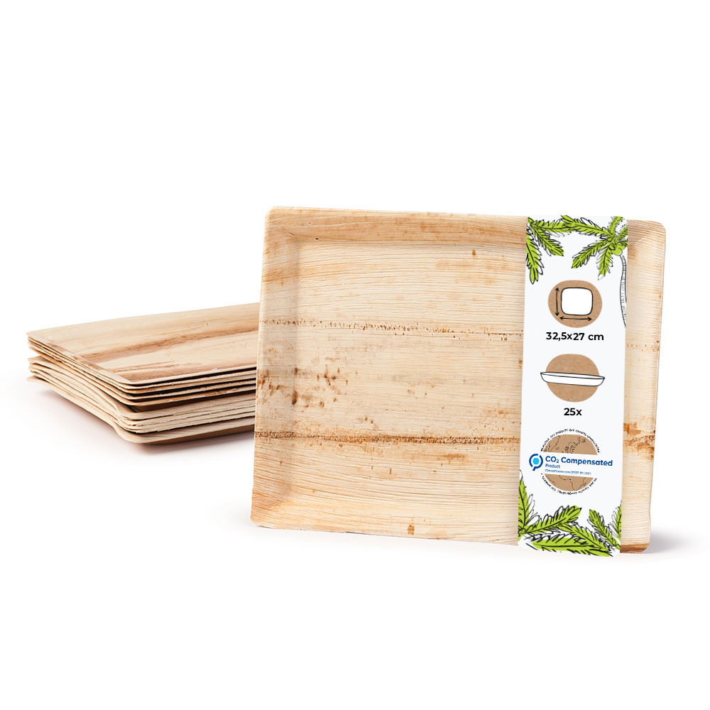 Gastro Norm Tabletts aus Palmblatt, 32,5x27cm