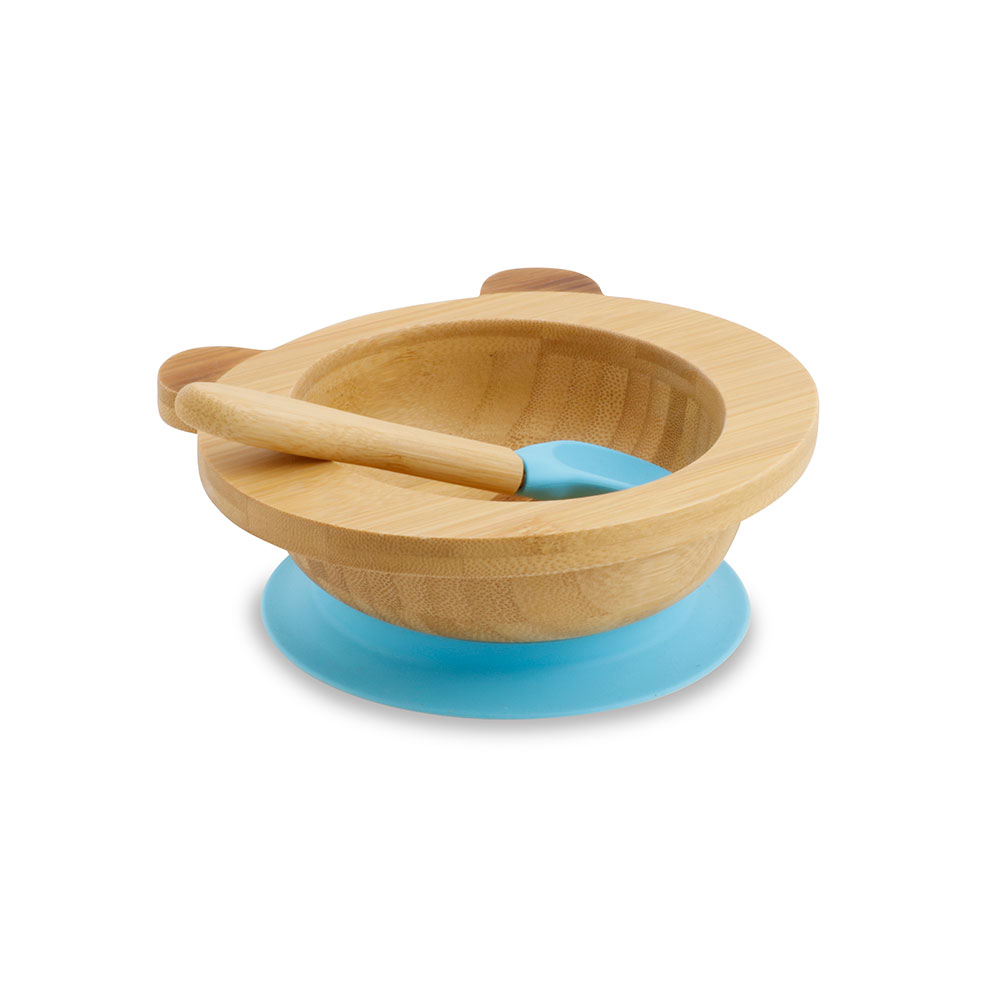 Bambusschalen-Set, Panda, blau